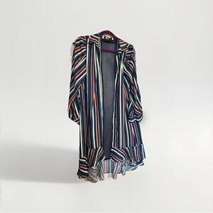 Elegant Striped Swim Cover-Up